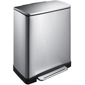 EKO Cubo de Basura de Pedal E-Cube 28 L + 18 L Plata Mate