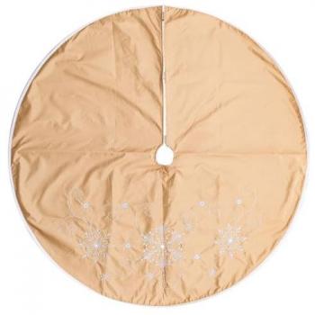 Faldón de árbol de Navidad Tejido 120 x 120 cm - Dorado - Decorado