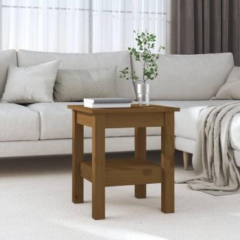 Mesa de centro de madera maciza de pino 35x35x40 cm en color natural, blanco, gris y marrón miel