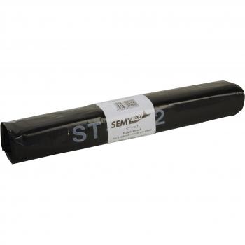 Semy - Bolsas de basura (PEBD, 110 l, tipo 60, con banda de PP, pack de 200 unidades), color negro