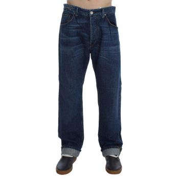 Blue Wash Cotton Baggy Loose Fit Jeans - W34