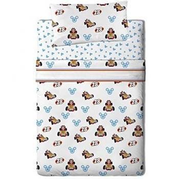 Disney Juego Sábanas para Cama diseño Mickey, Algodón-Poliéster, Multicolor, Individual, 200x90x25 cm, 3 Unidades