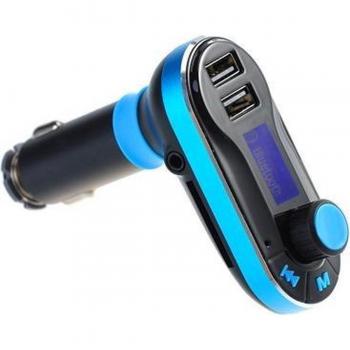 Soporte AUVISIO con Manos Libres y Cargador de Coche, Transmisor FM con Micrófono y Soporte para Tarjeta Micro SD