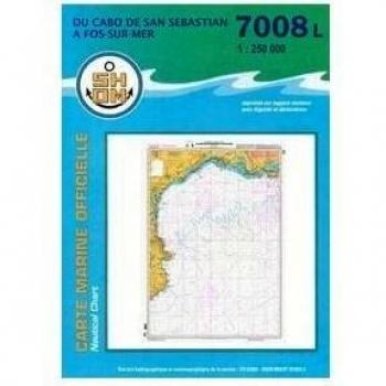 Mapa Náutico Plastimo Cartas Marinas Shom del Cabo de San Sebastián a Fos sur Mer 7008 L