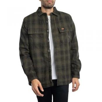 Superdry Wool Miller Overshirt in Haze Ombre Olive with Fleece Lining, Size XXL
