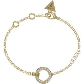 Pulsera Guess JUBB03162JWYGS Circle Lights de Acero Dorado con Cristales