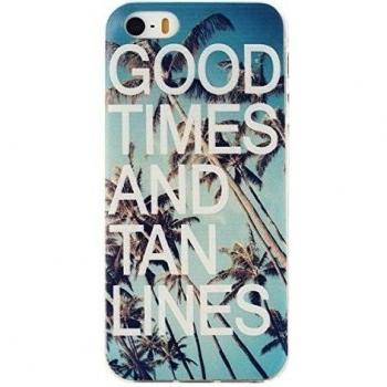 Sunrive de silicona y TPU Back Cover Caso Duro parachoques Carcasa Funda para teléfono móvil funda, silicona plástico, Gute Zeiten, Apple iPhone 5S