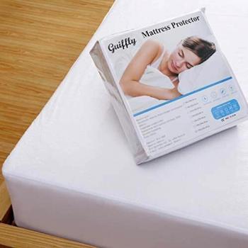 Guiffly Funda Colchon 90x200cm Funda Protector de Colchón Impermeable con Superficie de Felpa de Algodón Funda de Colchón Suave y Transpirable Lavable a Máquina - Blanco