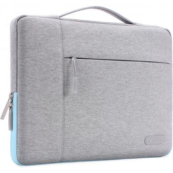 MOSISO Maletín para 13-13.3 Pulgadas MacBook Air/MacBook Pro/Laptops / Notebook, Poliéster Protectora Multifuncional Funda Bolso, Gris & Azul Caliente