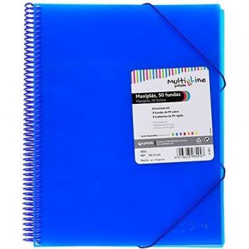 Grafoplás 39835330 － Carpeta con 50 fundas A4－ Color azul