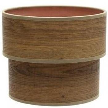 Pantalla de Sobremesa Doble Smile Madera Oscura E14 (18x16x16cm)