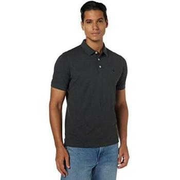 Jack & Jones Men's Paulos Tipped Pique Polo Shirt in Dark Grey