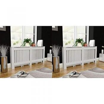 vidaXL Radiator Covers 2 pcs White MDF 172 cm