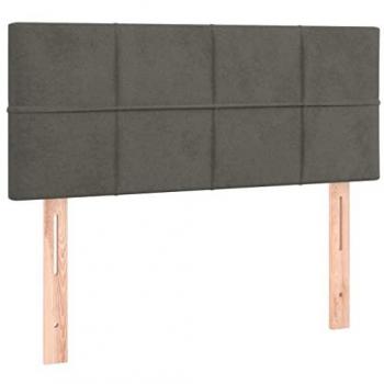 Cabecero con LED de terciopelo gris oscuro 100x5x78/88 cm