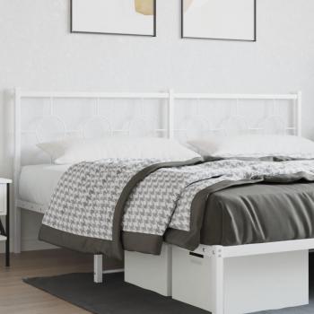 Cabecero de metal blanco 193 cm con diseño moderno, estructura robusta, acabado en pintura blanca resistente a la corrosión y fácil instalación