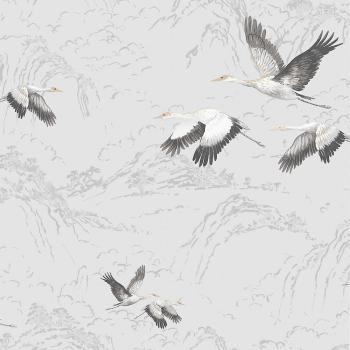Laura Ashley Animalia Silver FSC Certified Non-Woven Wallpaper with Vibrant Print, 10 Meters Long