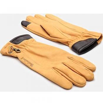Timberland Winter Hill Leather Touchscreen Gloves for Men - Yellow, Size: S