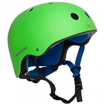 Casco Skater HUDORA® Verde 56-60 - Casco ajustable para Skate, Scooter y Bicicleta