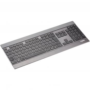 Teclado Inalámbrico Rapoo E9270P QWERTZ Alemán 5 GHz, Diseño Ultradelgado de Aluminio, Nano USB