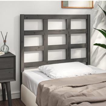 Cabecero para cama madera maciza de pino gris 105.5x4x100 cm