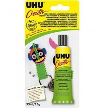 UHU Creativ Pegamento Especial para Goma Eva y Materiales Flexibles, 33ml