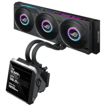 Refrigeración Líquida ASUS ROG Strix SLC IV 360 ARGB LCD - Sistema AiO para CPU con Pantalla IPS de 5,08, Tres Ventiladores ARGB y Tubos Cortos - Color Negro