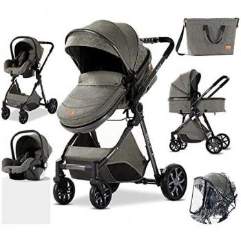 Sillas de paseo Cochecito de bebé 3 en 1 Triciclo Baby Walker Cochecito de alto paisaje Cochecitos plegables Carrito de bebé para bebé 0-36 meses