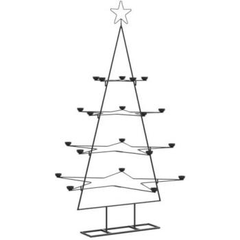 Árbol de Navidad de Metal Negro 140 cm para decoración