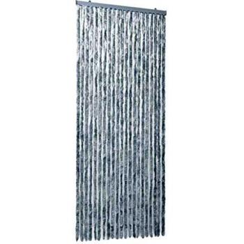SengentoStyle Vliegengordijn 90x220 cm chenille wit en grijs