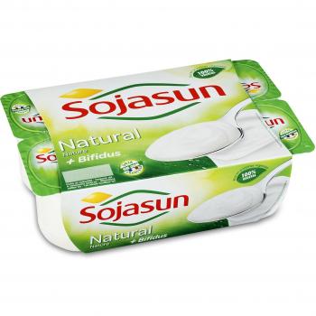 Sojasun Postres de Soja con Bifidus 100% Vegetal con Sabor Natural - Paquete de 6 x 100 gr - Total: 600 gr