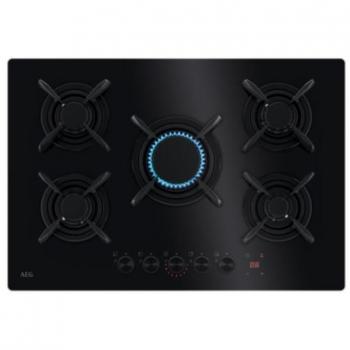 Placa de Gas AEG Mastery HKB75453NB 5 Zonas 75cm Negra con Odor Eliminator Citon 230 gramos