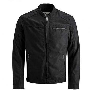 Jack & Jones Rocky Black Biker Jacket for Men - XL