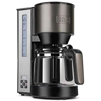 Black+Decker BXCO1000E Cafetera de goteo programable, 1000 W, 1.25 litros, Acero Inoxidable