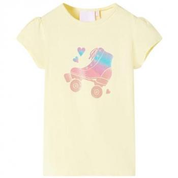 Camiseta infantil amarilla suave talla 140