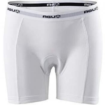 AGU Essential Culotte Ciclismo Mujer, Pantalón de Ciclismo para Mujer, con Cinta Elástica, 100% Poliéster con Acolchado Green 95 - Blanco - XS