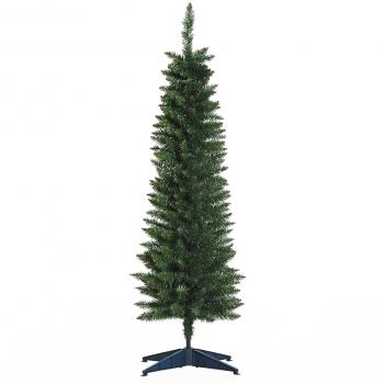 HOMCOM Árbol de Navidad Artificial 150 cm con 294 Puntas de Rama PVC Ignífugo y Soporte de Metal Decoración Navideña Verde