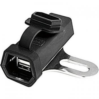 Cargador USB Booster 12/24V para motocicletas - Negro, incluye toma de corriente USB, compatible con sistemas de 12V y 24V