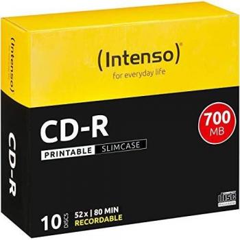 Intenso CD-R 700MB 52x Printable en Slim Case - Pack de 10