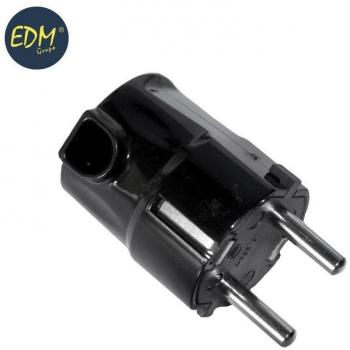 Clavija Schuko S/Lateral 4,8mm Negra Envasada (602207)