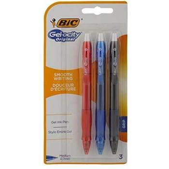 BIC Gel-ocity Original Gel Ink Pens - Assorted Colours, Pack of 3