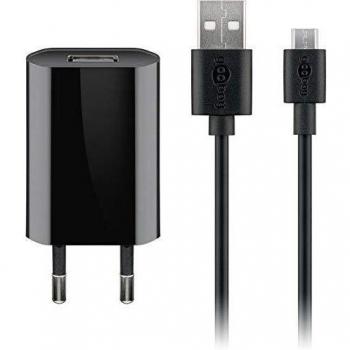Cargador USB Micro-USB 5W con Cable de 1 Metro, Negro