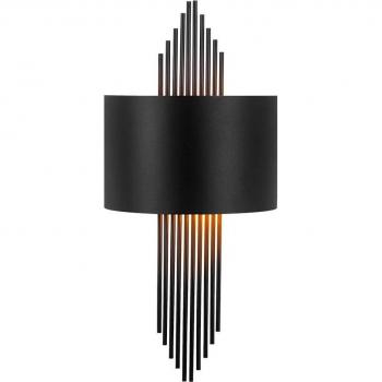 Aplique de pared WELLHOME, Estructura de metal Color Negro, Aplique pared curvo, metal, negro