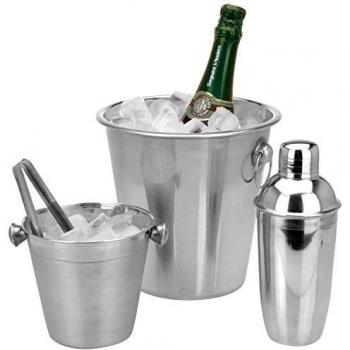 Genérico - Set de cubiteras y coctelera de Acero Inoxidable