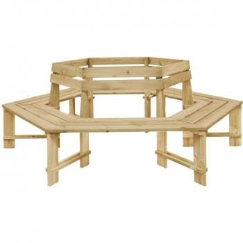 Banco de jardín de madera de pino impregnado 240 cm Marrón