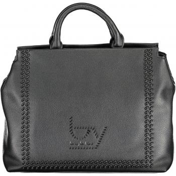 Byblos Elegant Two-Handle Black Handbag with Contrasting Details