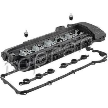 Tapa de balancines TOPRAN 503 400 - Cilindrada: compatible con motores específicos, material: plástico reforzado, color: negro, incluye juntas y tornillos para instalación