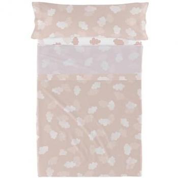 Juego de Sábanas HappyFriday Básico Niños Nubes Rosa 180 x 270 cm (Cama 105) 2 Piezas, 100% Algodón, Calidad 150
