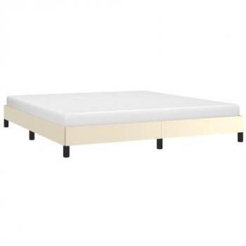 Estructura de cama crema 180x200 cm de cuero sintético