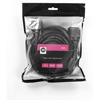Rallonge VGA 5m Macho/Hembra con Ferrita - Full HD, Gaine de 8mm