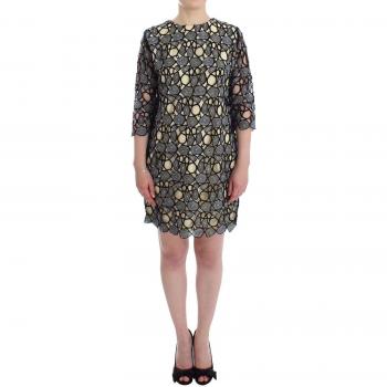 Lanre Da Silva Ajayi Black Cream Sheath Dress Shift Mini Dress - L